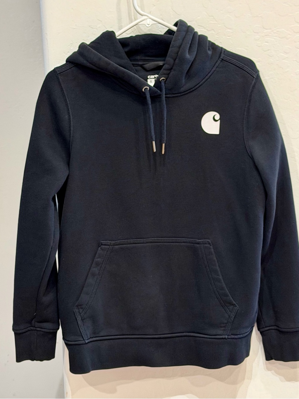 Carhartt Black Pullover Hoodie with White Logo